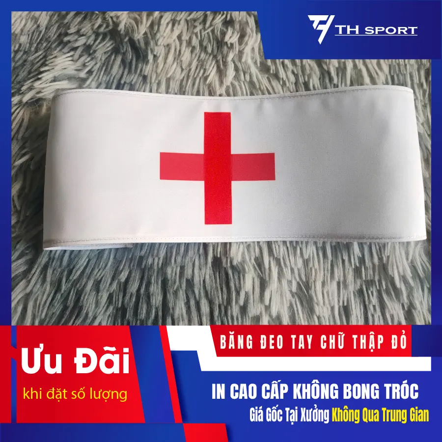 BĂNG ĐEO TAY CHỮ THẬP ĐỎ - CHẤT IN KHÔNG BONG TRÓC