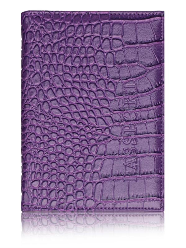 Crocodile Embossed Pu Leather Travel Passport Holder, Minimalist Plain Passport Cover for Women & Men, Slim Travel Wallet Accessories 1