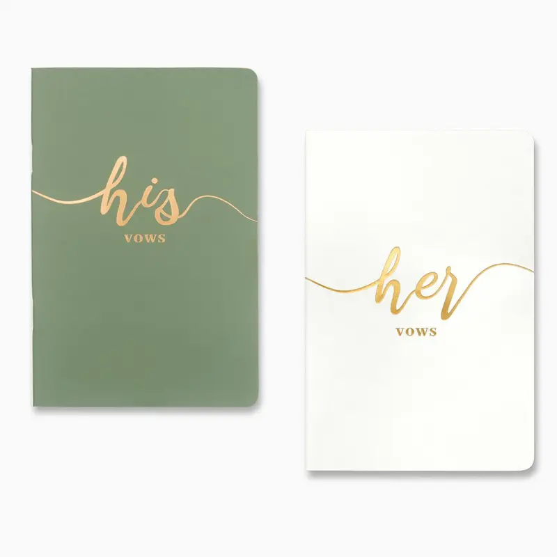 2pcs/set Wedding Vow Book, His and Hers Elegant Wedding Notebook, Gift for Bride Groom Ceremony 3