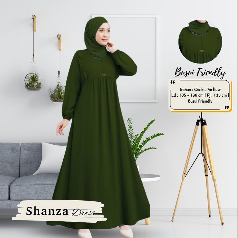 GAMIS POLOS MATT CRINKLE AIRFLOW DRESS CRINKLE CASUAL / SHANZA DRESS BUSUI / GAMIS JUMBO WANITA 4