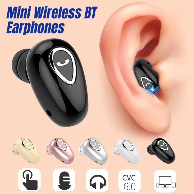 Tai nghe Bluetooth không dây mini vô hình YOVONINE, tai nghe thể thao không dây, âm thanh nổi, âm nhạc, TWS , dành cho Xiaomi, sẵn sàng