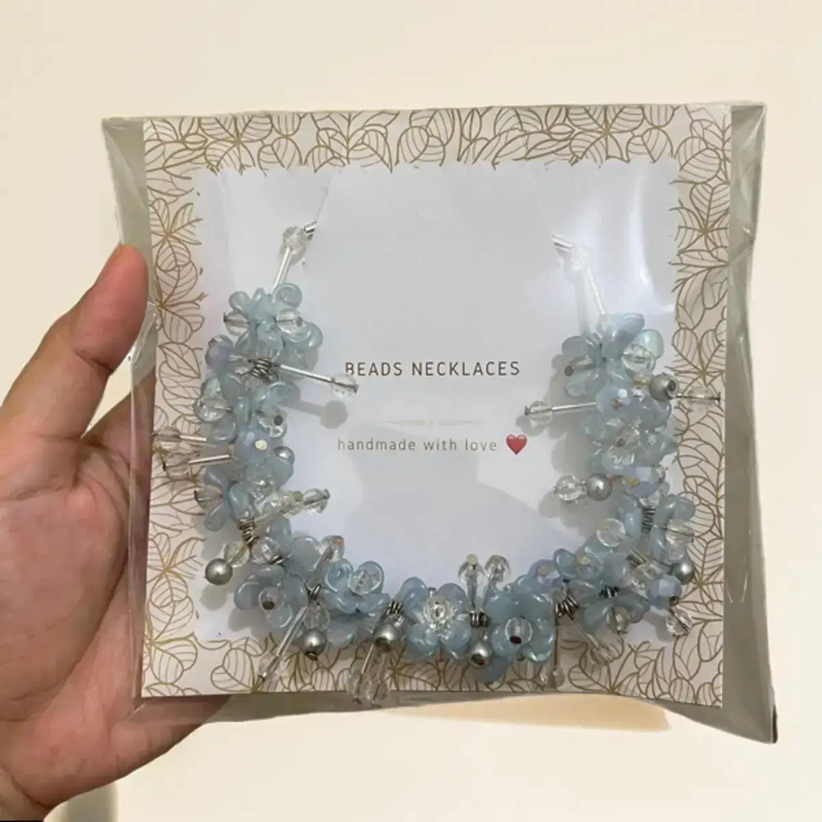 Clover soft blue kalung hijab Perempuan Aksesoris Black Crystal
