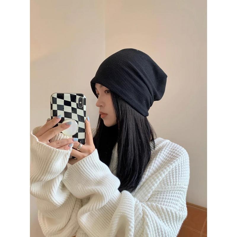 Product Introduction of Hat Women's New Korean Style Knitted Pile Style Fashion Big Head Big Brim Show Face Small Toe Cap Japanese Style All-Matching Men's Hat 18