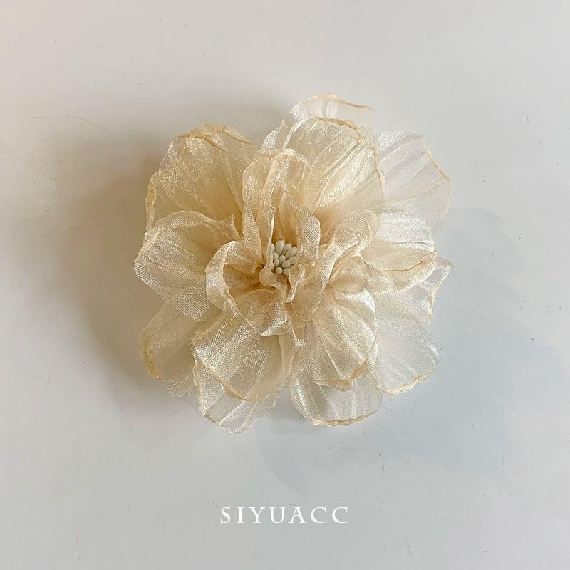Kẹp Tóc Hoa Organza, Siêu Thanh Lịch, Phong Cách Pháp, Thích Hợp Cho Mùa Xuân Và Mùa Hè, Du Lịch Và Đi Chơi, Kẹp Tóc Mỏ Vịt, Kẹp Bên, Phụ Kiện Tóc 6