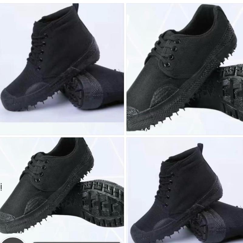  Giày lao động cổ cao và cổ thấp màu đen chống trơn trượt phù hợp mọi địa hình Giày Bảo Hộ Cao Su Nam 