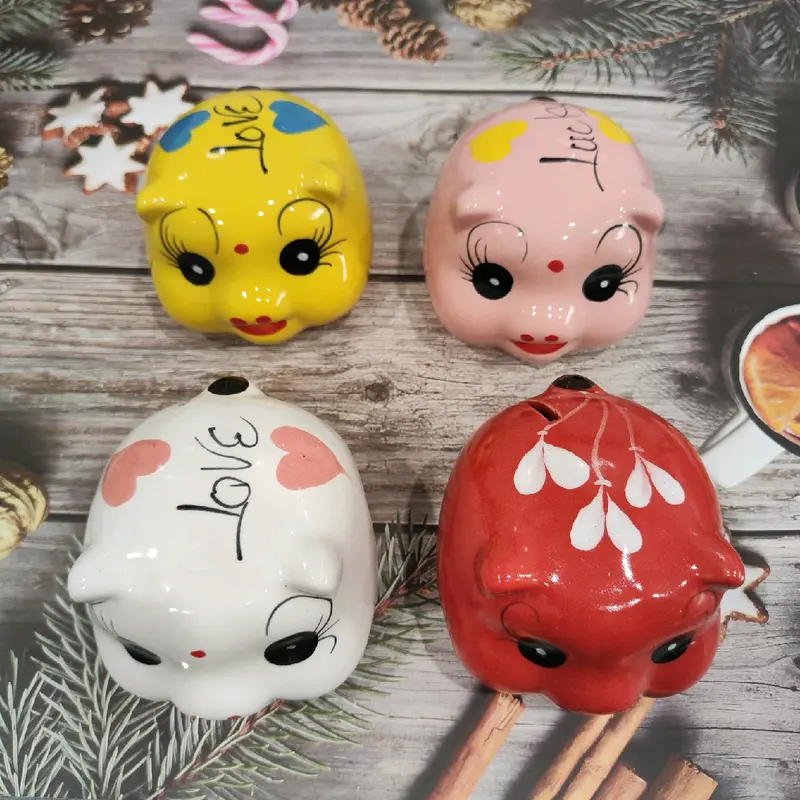 Heo Đất Mini Lỗ Tròn Gốm Sứ Bát Tràng Ống Tiết Kiệm Đựng Tiền 3