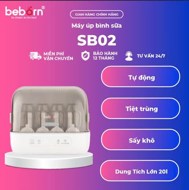    BEBORN   Máy úp bình sữa tiệt trùng UVC sấy khô và bảo quản SB02 - SB02HB 