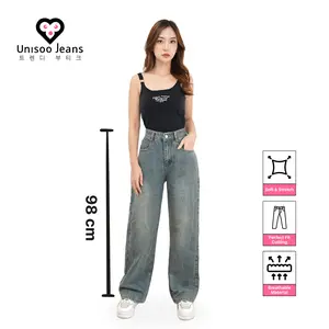 UNISOO JEANS - CK8003-2 Celana Jeans Highwaist | Celana Jeans Kulot | Jeans Wanita Highwaist | Loose Jeans | Baggy Jeans