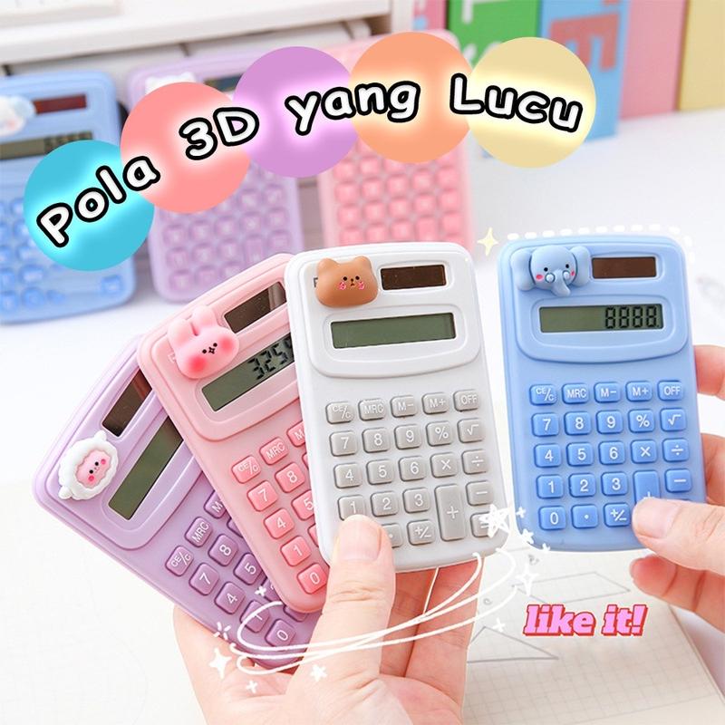 Kalkulator Mini 3D Karakter 8 Digit / Calculator For School Untuk Sekolah / Mini Calculator 0