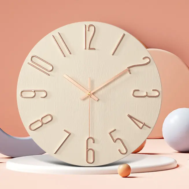 3D modern minimalist wall clock Sleek Wall Clock Embossed Numbers Easy Read Minimalist Analog for living room bedroom Home Office School Kitchen elegant aesthetic nordic wall decor big sale available in black white beige vintage gold yellow