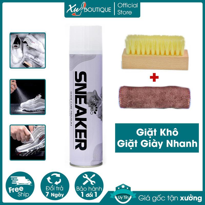Bình / Chai Xịt Bọt Tuyết Giặt Khô Giày Nhanh, Tẩy Trắng Vệ Sinh Giày Dép Sneaker 300ml Nam Navy