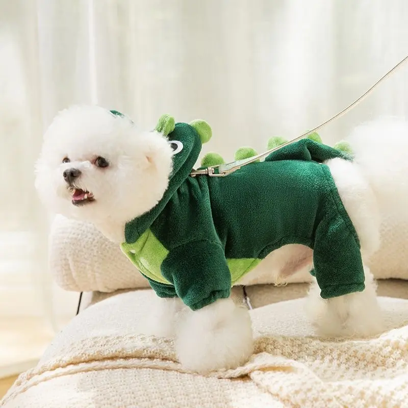Pet Christmas clothes Dog's clothes soft cotton hooded hoodie, Qiwawa Patu  sweater clothing dinosaur jacket dress dogs - TikTok Shop Philippines