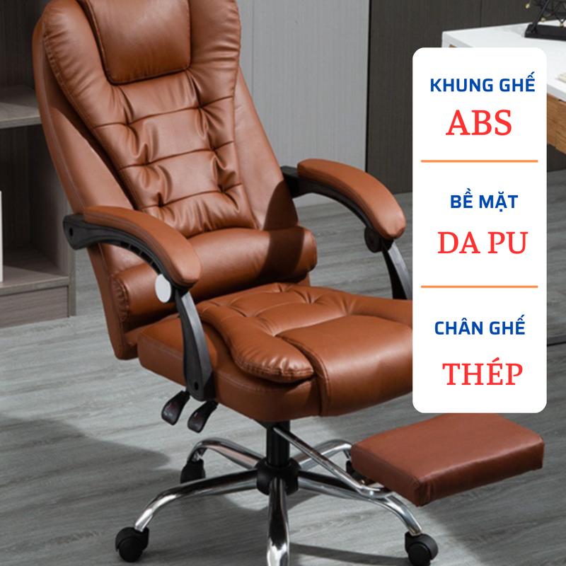 Ghế Xoay Văn Phòng Giám Đốc 6600,Chế độ Massage 2 Điểm giúp thư giãn  cột sống lưng, ngả lưng gác chân êm ái