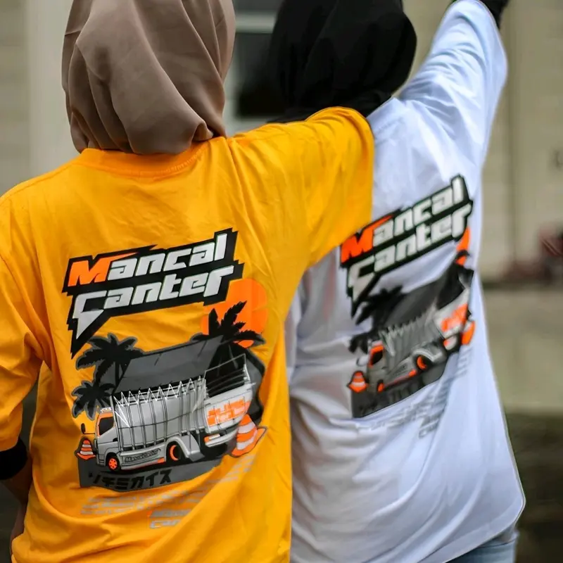 Koas Mancal Canter,Mancal Canter indonesia,Mancal Canter Free Stiker, Hitam, Putih Kaos Katun 1