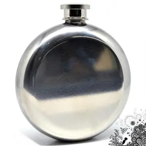 [COD] Botol Minum Bir Flask Hip Round Shape Stainless Steel 5oz Mini Wadah Air Pocket Kecil Bundar Garansi 1 Tahun