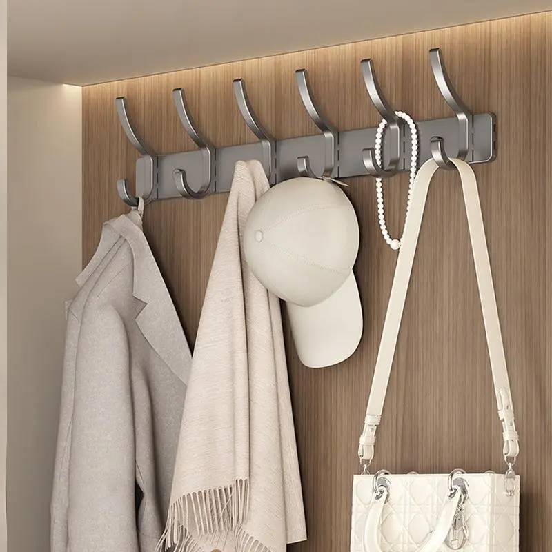 Wall Mounted Hook Rail, 1 Count Aluminum Alloy Durable Hook Rail, Home Organizer for Bathroom, Bedroom, Entrance, Living Room
