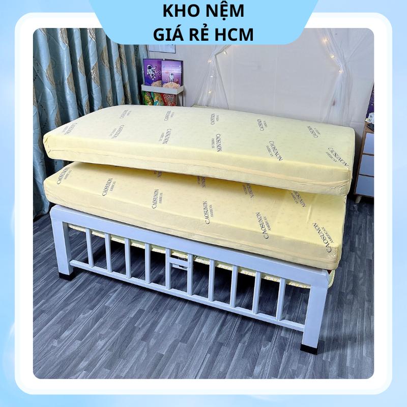Nệm 1M4 X 2M X 10CM Tặng Kèm 2 Gối Nằm Gòn Hơi  Cao Su Non Phẳng  American 6