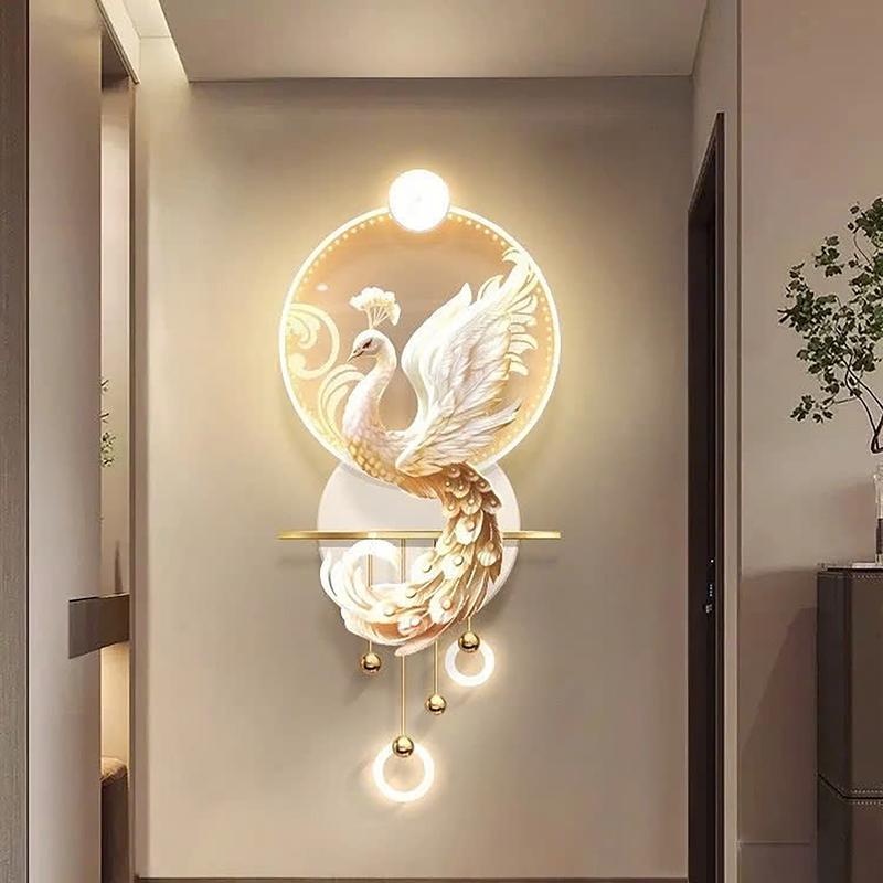  Tranh Con Công Đèn Led Nhập Khẩu Treo Phòng Khách Cực Sang Trọng 