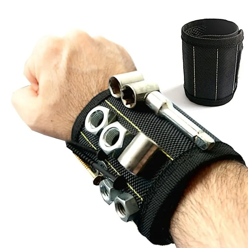 Magnetic Wristband, Adjustable Breathable Tools Storage Armband, Wrist Magnet Screw Holder For Holding Tools, Screws, Nails, Bolts, Drilling Bits, Boyfriend Gift, Heavy Duty