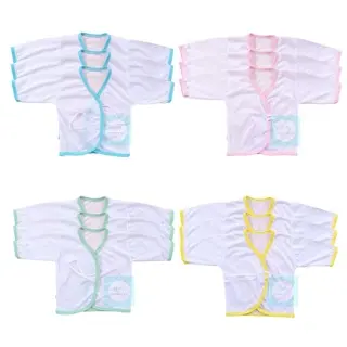 3 PCS (ORDINARY) Longsleeve Tieside COLORED LINING Newborn Set Starter Pack Infants Wear Baby Cloth
