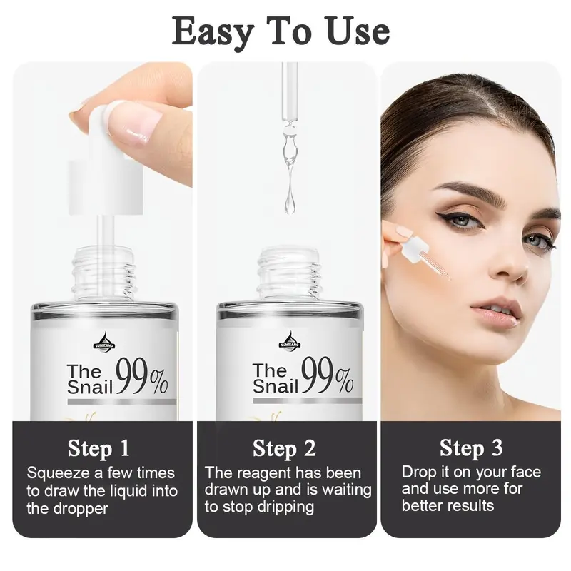 Snail Mucin Soothing Serum, Hydrating Face Serum for Dull Skin, Moisturizing Face Essence, Face Essence for Women & Men, Moisture 4