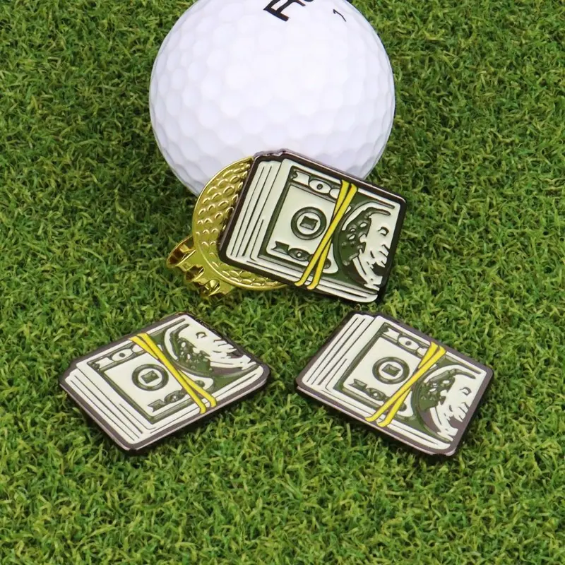 Phụ Kiện Golf, Kẹp Mũ Golf, Kẹp Mũ Đánh Dấu Bóng, Chất Liệu Kirsite Và Đô La, Kẹp Mũ Từ Tính, Dễ Tháo Rời, Kẹp Mũ Golf Đô La Mỹ Từ Tính, Thích Hợp Làm Quà Tặng Cho Bé Gái 2