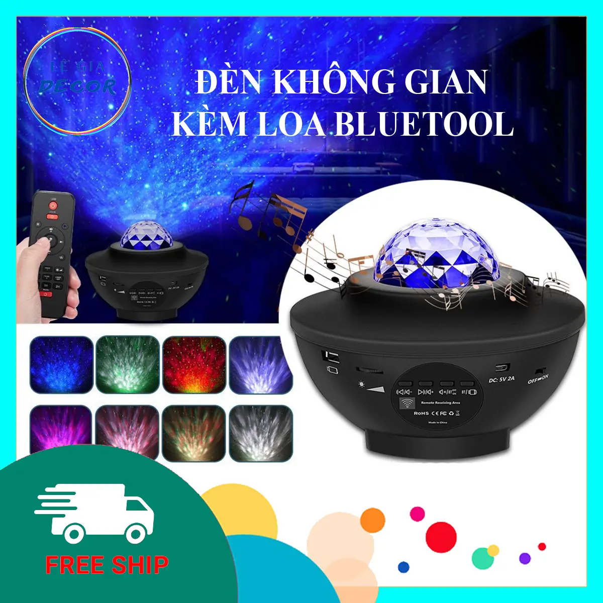HOT - ĐÈN CHIẾU KHÔNG GIAN GALAXY BẦU TRỜI SAO KIÊM LOA BLUETOOL