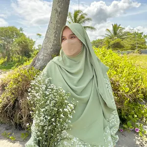 Pashmina OVAL CURVE MUTIAH Crinkle Airflow Jilbab Syal Panjang Muslim