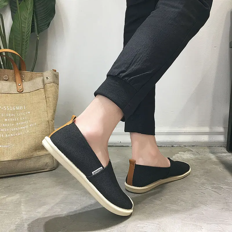 Giày Lười Nam, Phong Cách Cổ Bắc Kinh, Đế Mềm, Vải Lanh Thoáng Khí, Giày Vải Ngư Dân, Giày Hợp Xu hướng Thường Ngày Lười Biếng, Thích Hợp Cho Mùa Xuân 7