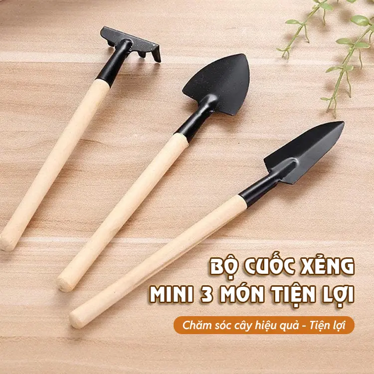 Bộ Cuốc Xẻng Mini 3 Món , Trồng Cây Cảnh, Làm Vườn, Trồng Rau, Chăm Sóc Cây Cảnh Bonsai - DA3163