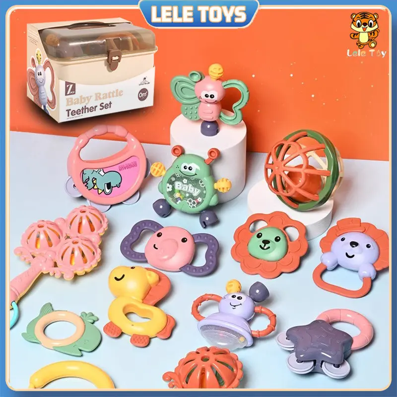 LeLe Toy 11 Pcs Baby Teether Set Gigitan Bayi Teether Mainan Bayi Bpa Free Mainan Kerincingan Bayi Anak-Anak