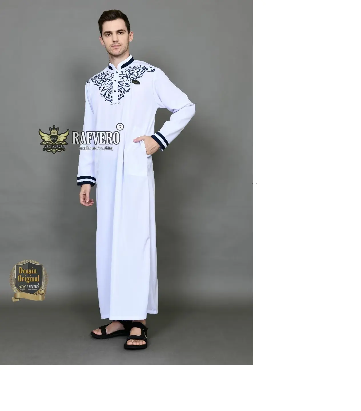 Jubah gamis pria model bordier terbaru / JUBAH GAMIS PRIA MUSLIM ALFATHA bordir dewasa pendek panjang koko ayah dan anak branded 2024 jubah  umroh