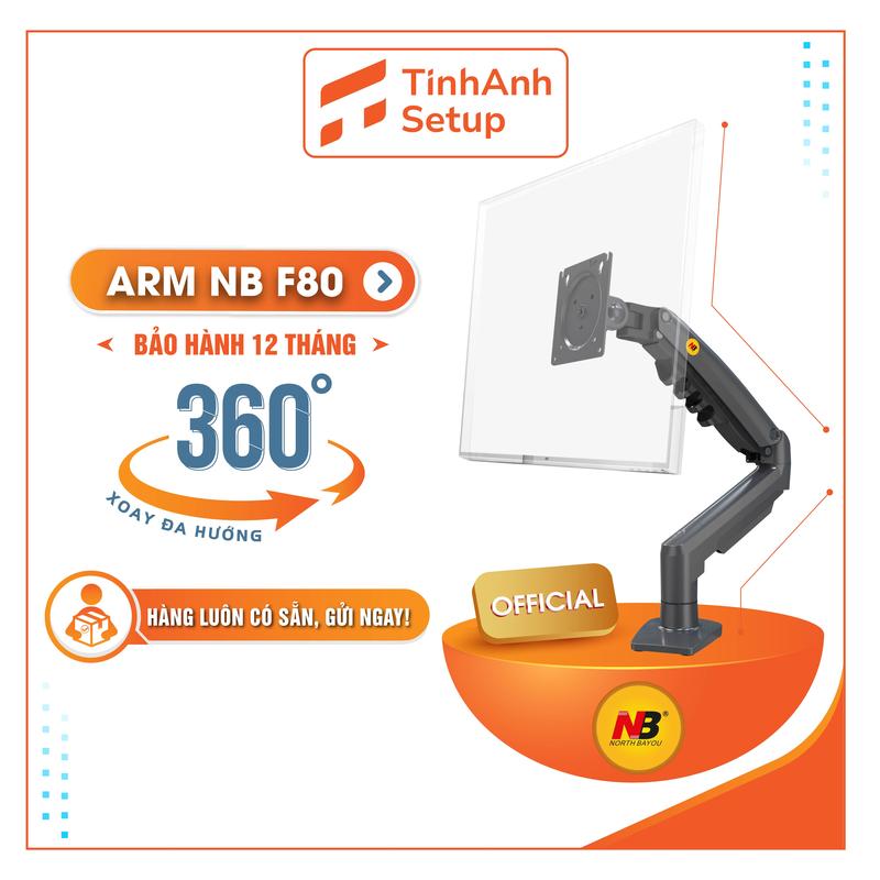 Giá treo màn hình NB F80 Arm màn hình máy tính Tải trọng 9Kg xoay 360 độ