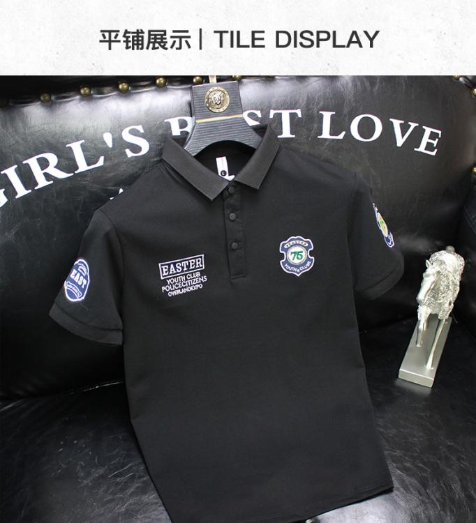 Product Introduction of No.1 Short-Sleeved T-shirt Men's Polo Shirt Summer New High-End Lapel Versatile Half Sleeve T-shirt Fashion Brand Printing T-shirt Menswear Top Human Casual Short Sleeve 8