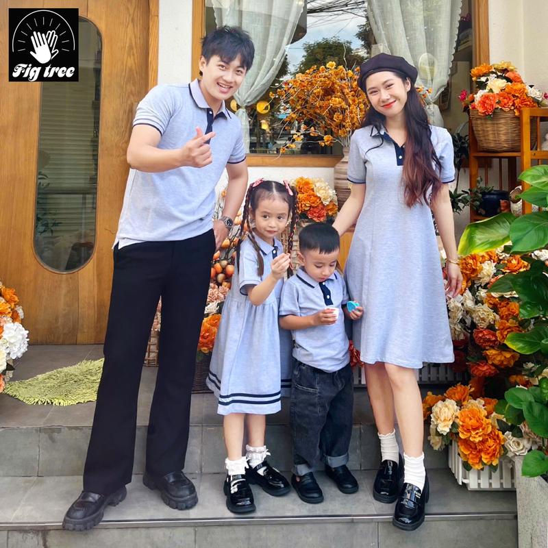  Đồ Gia Đinh Fig Tree  Giá Lẻ 1 sp -  Aó Thun Và Đầm Nữ Thun PoLo  Màu Xám Ghi tôn Dáng  Chất Cotton Cá Sấu Thời Trang Lên Dáng Trẻ Trung Năng Động Cho Gia Đình. 