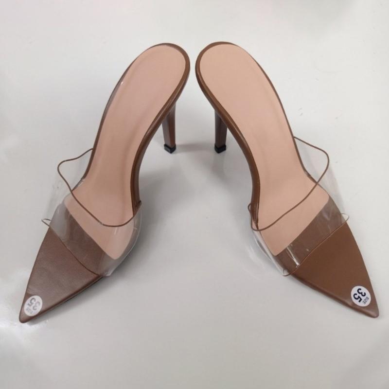 Product Introduction of Mã 21 - Giày/Dép/Guốc nữ cao gót, mũi nhọn, quai trong, quai ngang mika trong suốt, đế nhọn 9cm DéP Shoes hậu  nơ 14