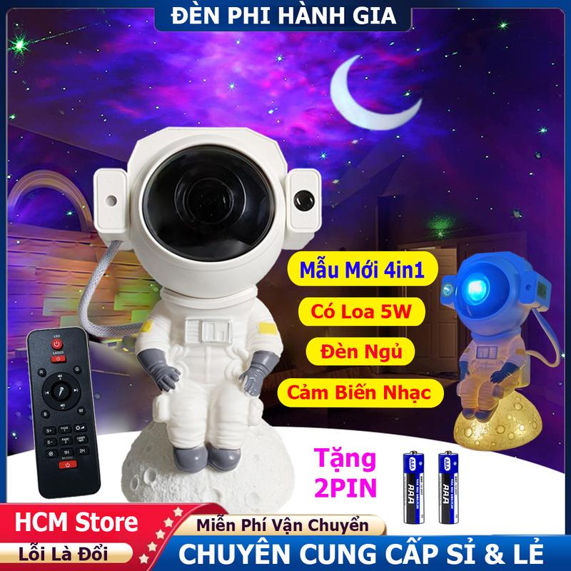 Phiên Bản PRO 2024 Đèn Phi Hành Gia Mẫu Mới Có Loa Bluetooth Nháy Theo Nhạc Chiếu Trăng và Sao Kết Hợp Đèn Ngủ Decor Phòng Trang trí - Kèm REMOTE & 2PIN
