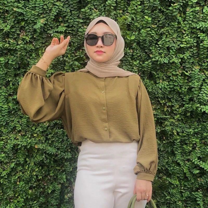Product Introduction of [Lboss] reva blouse cringkle/atasan wanita kekinian/blouse wanita termurah paling trend kemeja viral 3