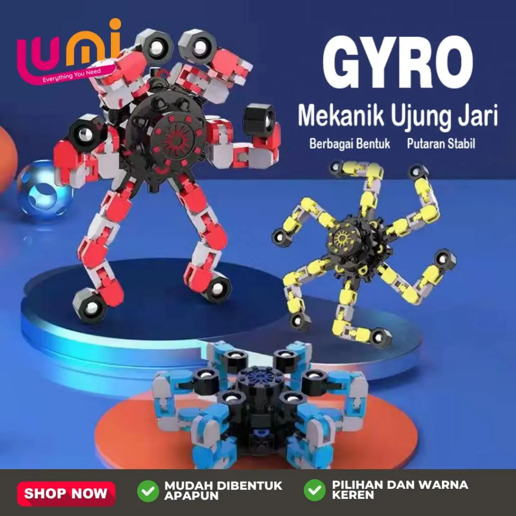 NEW Fingertip Mechanical Spinner Gyro Mainan Anak Anak Kecil kreatif Yang Dapat Diubah Dalam Beberapa Bentuk Fleksibel Bocil Bocah Terbaru