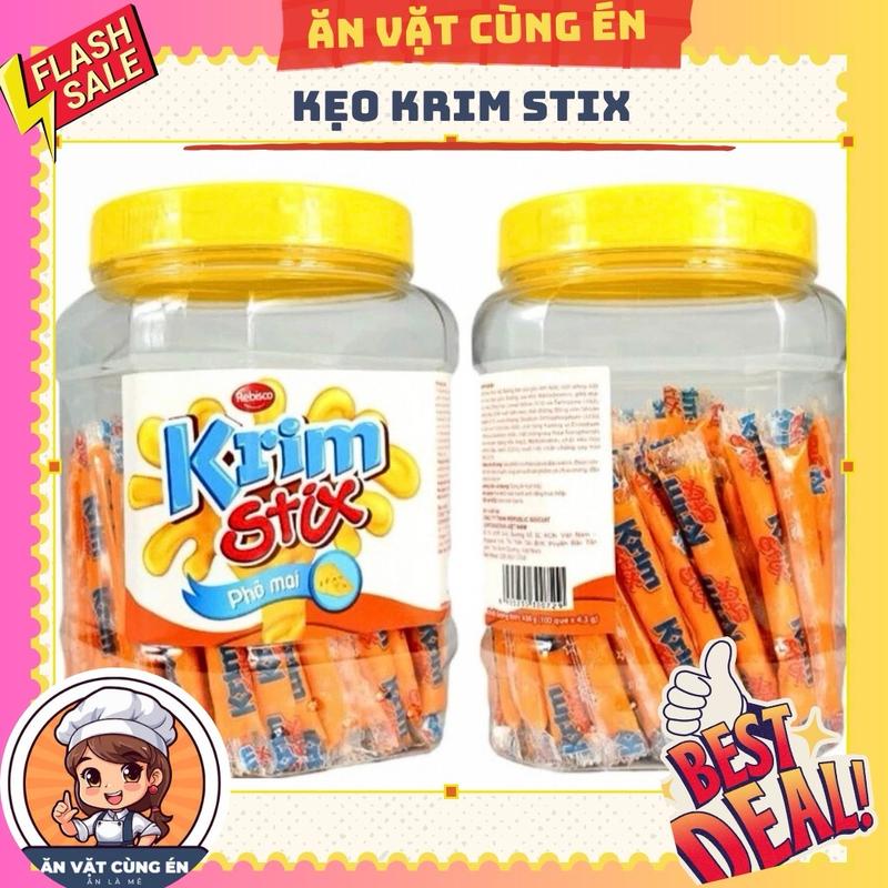 ￼(Giá sỉ) Kẹo mềm Krim Stix hộp 100 que nhiều vị, kẹo que mềm Krim stix siêu thơm ngon tặng thêm 5 que 0