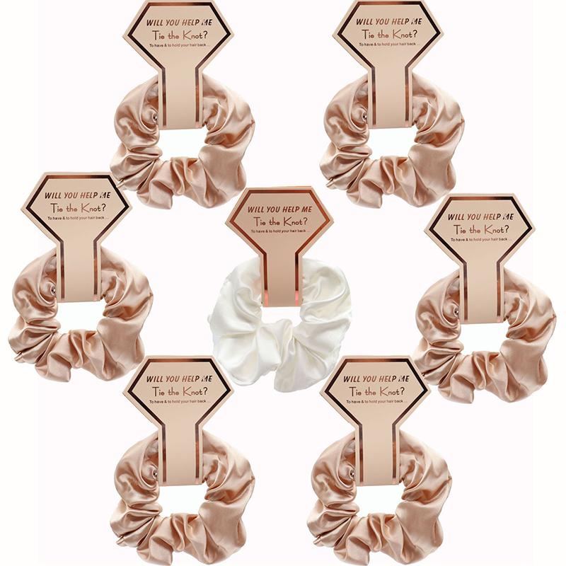 Product Introduction of 1Pcs Bridesmaid Gift Hair Scrunchies Bachelorette Party Bridal Shower Wedding Souvenir Team Bride To Be Haircircle Gift Souvenir For Guests 16