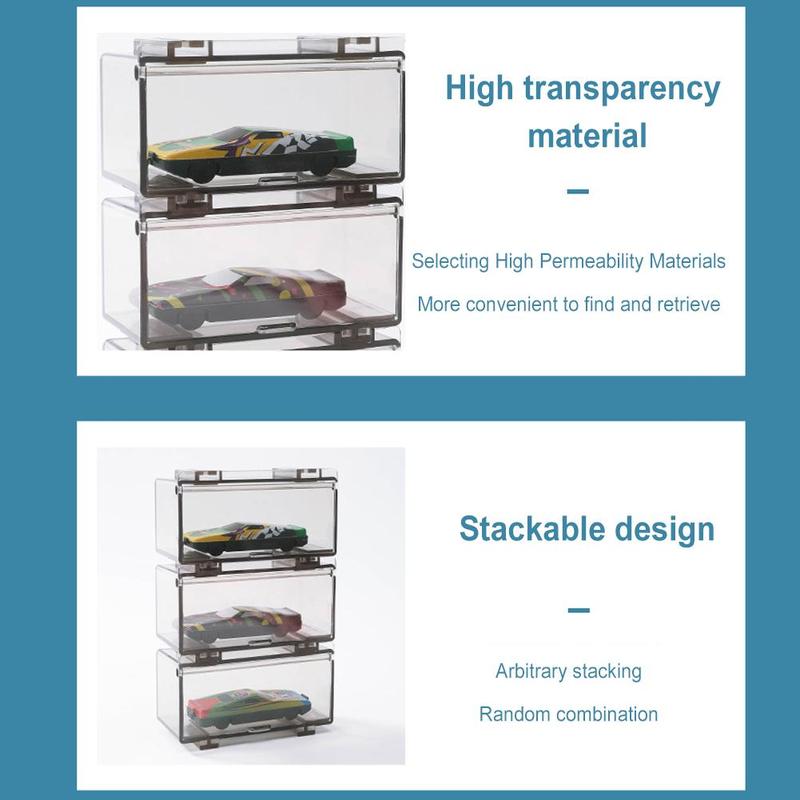 Product Introduction of Transparent Assembly Car Model Organizer Toy Car Model Box Organizer Boutique Display J0W4 33