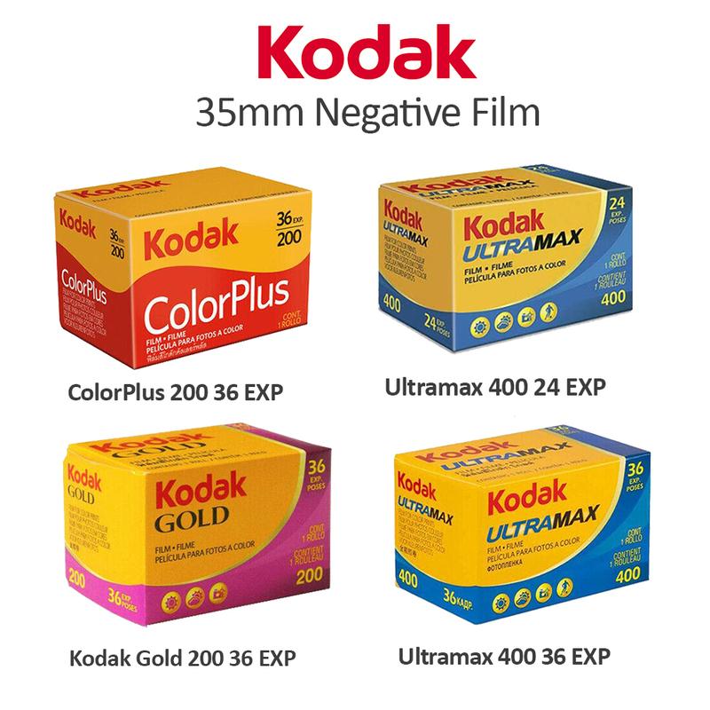 Kodak Film ColorPlus 200/ Kodak Gold 200 / Ultramax 400 24 / 36 Exp Color Negative Film (35mm Roll Film) ( Utramax 36/24 -Exp Date: 03/2026) ( Gold-Exp Date: 08/2025) ( Colorplus Exp Date: 08/2025
