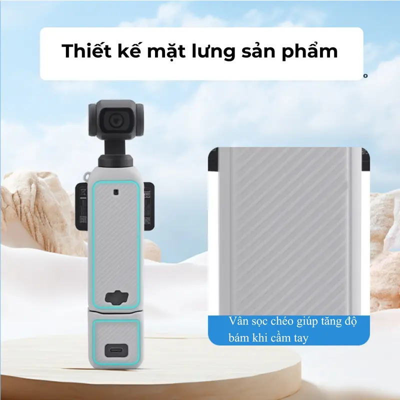 BRDRC Ốp Silicone Bảo Vệ DJI Pocket 3 Combo - Phụ Kiện Action Camera 2