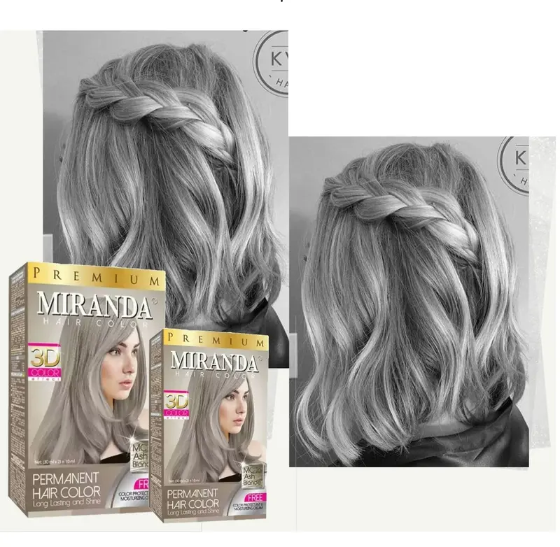 MIRANDA Hair Color Cat Rambut Abu Pewarna Rambut Ash Grey Blonde MC-16 2