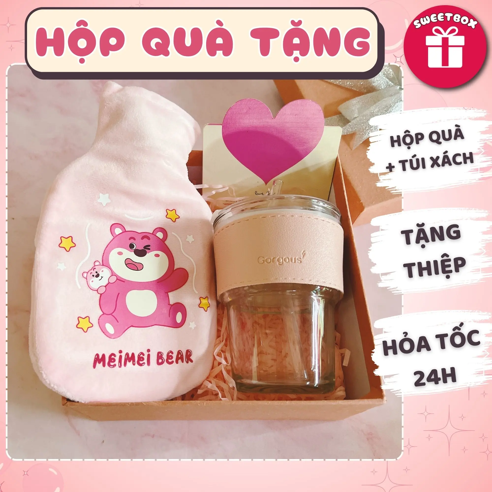 Box quà Pink Love - Quà tặng bạn gái ngọt ngào nhất cho ngày lễ tình nhân, sinh nhật, ngày kỷ niệm