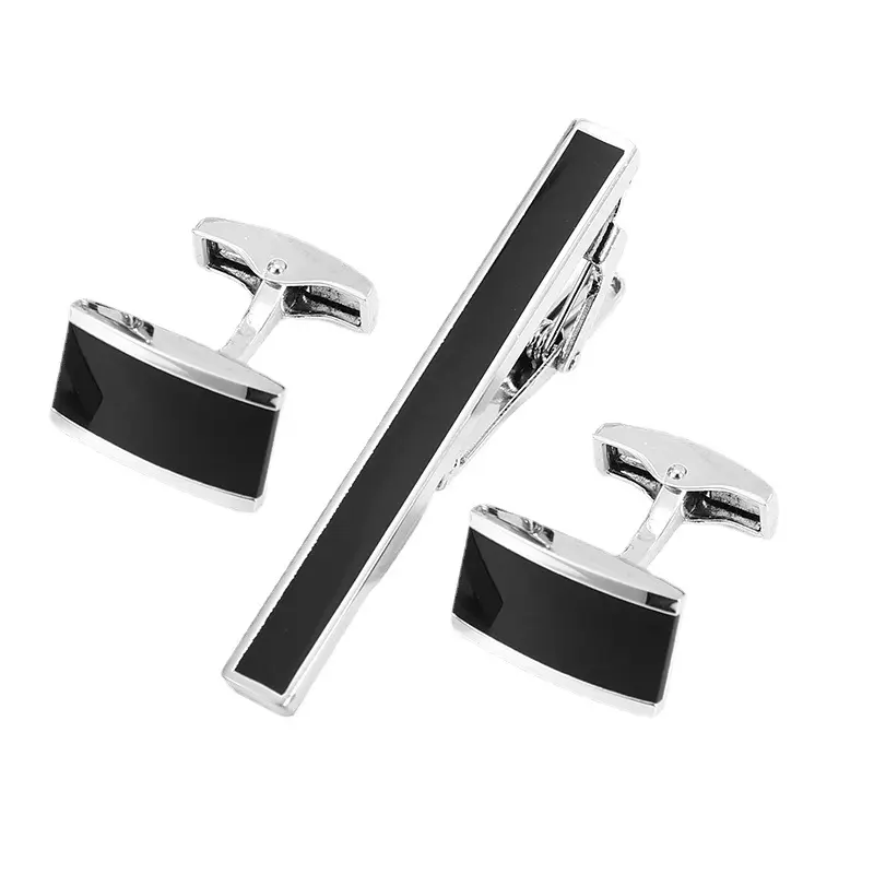 Cufflink Set Motif Elegan Mewah (2pcs Cufflink + 1pcs Jepit Dasi) 2