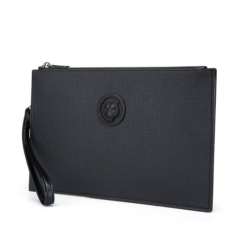 New Men's Clutch Large Capacity Soft Leather Clutch Envelope Package Trendy Briefcase Business Men's Bag Live Supply 4