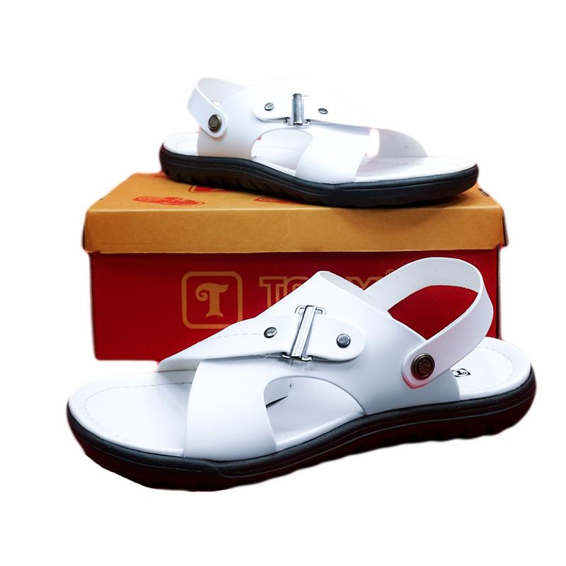 Sandal Selop Kulit  Pria Dewasa Sendal Slip On Cowok Kasual Model Terbaru 5
