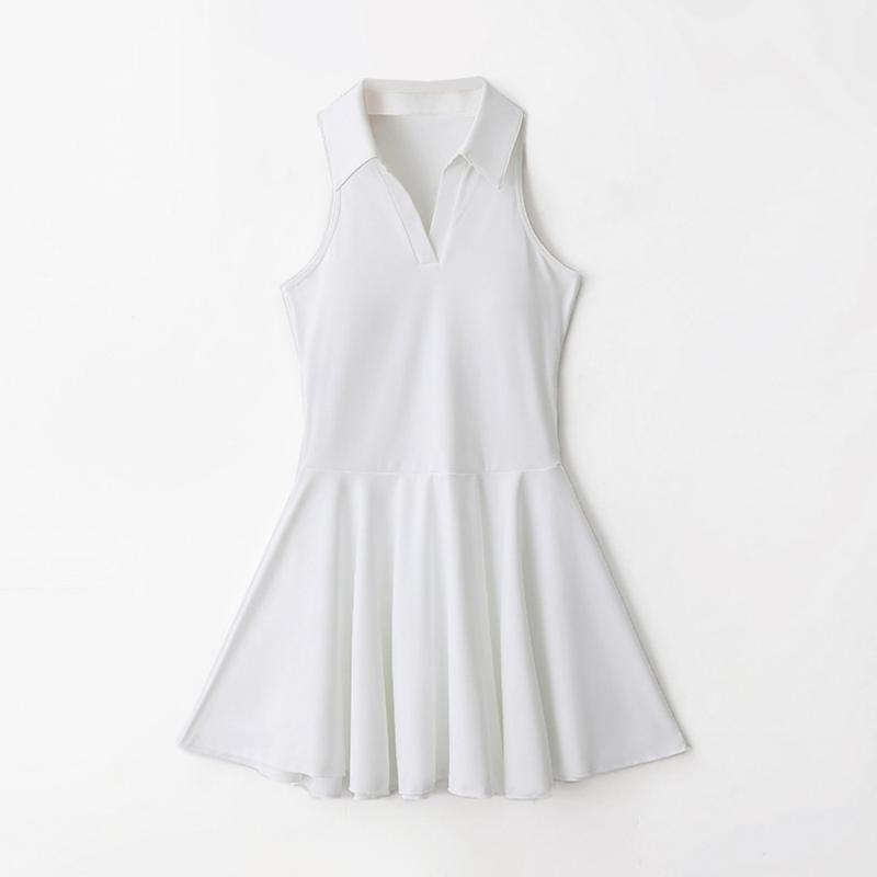 Lulu tennis suit set with chest cushion, V-shaped tennis skirt, women's dress, short, high-end sports short skirt 3